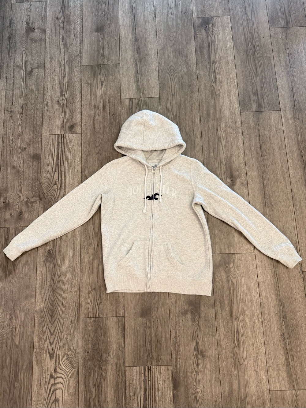 Hollister Y2K Grey Full Zip Long Sleeve Size: Medium Hooded Jacket